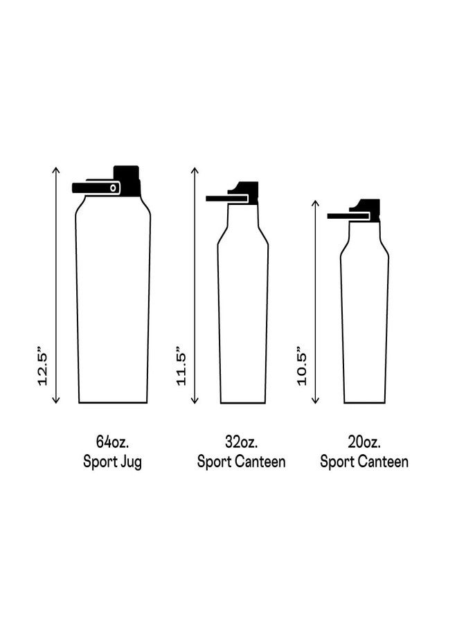 Corkcicle Classic Sport Canteen - Insulated Stainless Steel Water Bottle - Compact & Travel-Friendly - Durable - Dishwasher Safe - BPA Free - Non-Slip Silicone Base - 20 oz - Sangria - Image 5